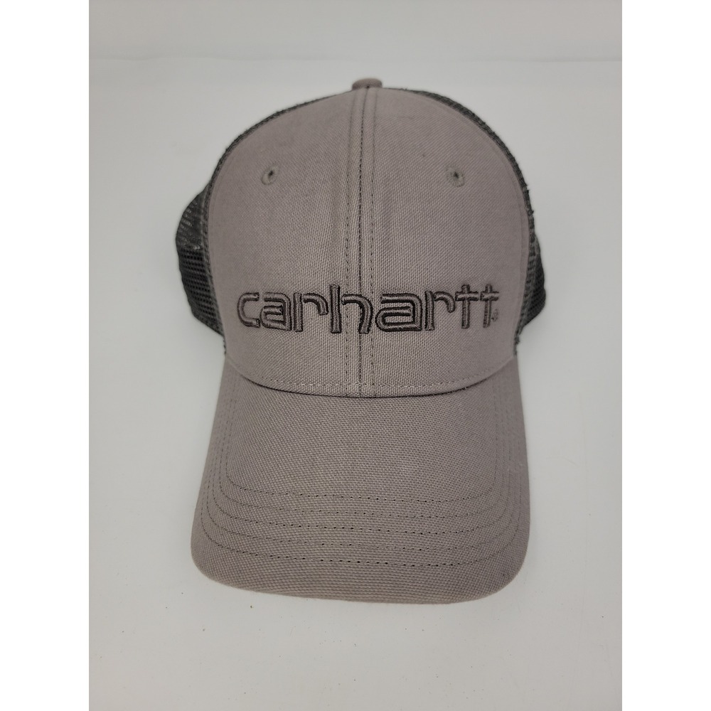 Carhartt Gray Mesh Trucker Hat Snapback Embroidered Logo Cap 100141